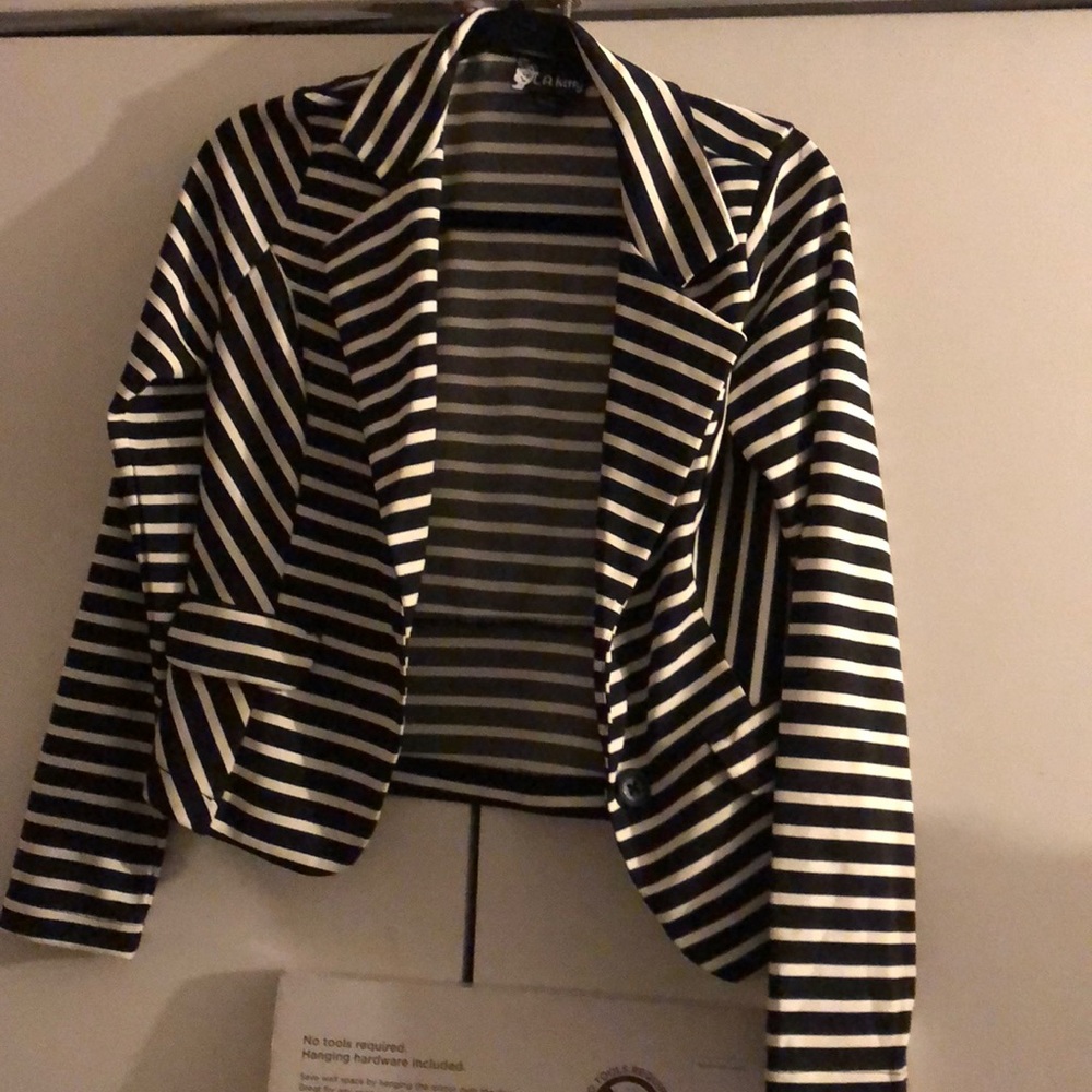 Black and white blazer